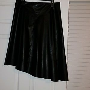 Asymmetric Faux Leather Skirt